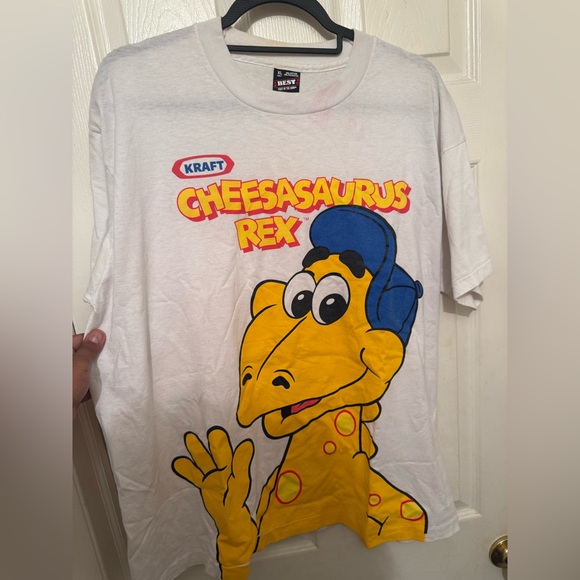 Fruit of the Loom Other - Fruit of the Loom Cheesaurus Rex Kids T-Shirt - White, Yellow, and Blue